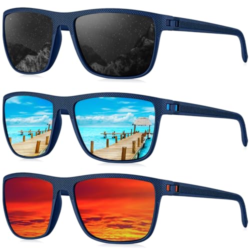 (3 Pack) Frame Blue|lens Black/Ice Blue/Red