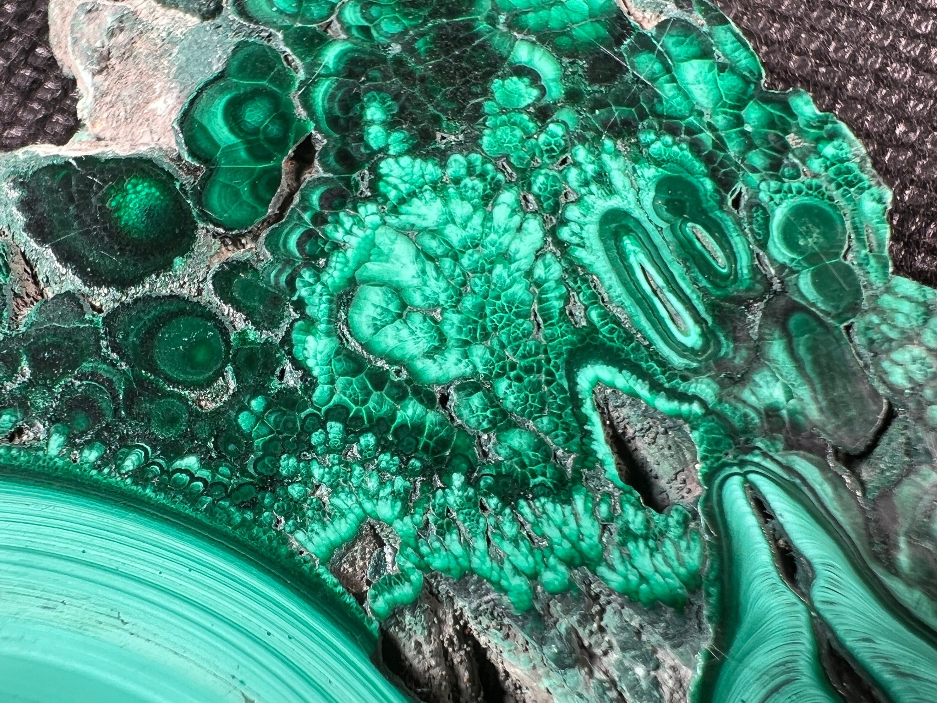 Natural Green Malachite Crystal Slab - Premium Stone for Jewelry Making, Unique Handcrafted Gifts & Elegant Home Decor (50445) | Perfect for DIY Crafts, Meditation Spaces & Luxury Interior Design