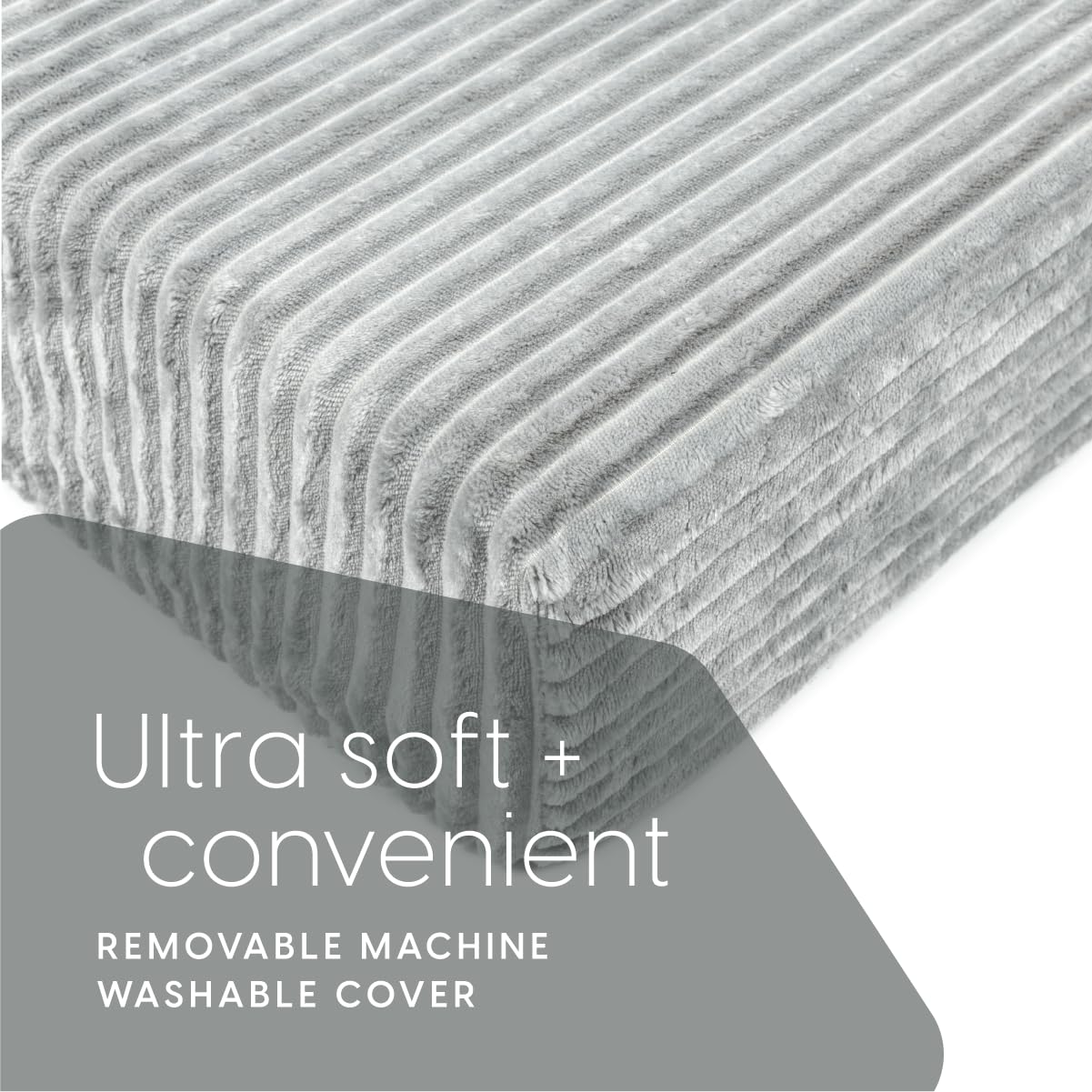 Milliard 2024 Tri-Folding Sofa Mattress - Twin Size Memory Foam Foldable Bed with Ultra Soft Washable Ribbed Fur Cover (Grey) - Perfect for Guest Beds, Dorm Rooms, Small Apartments & RV Camping