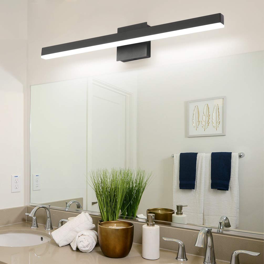 Aipsun Modern Black Vanity Light - LED Bathroom Lighting Fixtures with Adjustable Brightness - Perfect for Bathroom, Dressing Room & Makeup Area