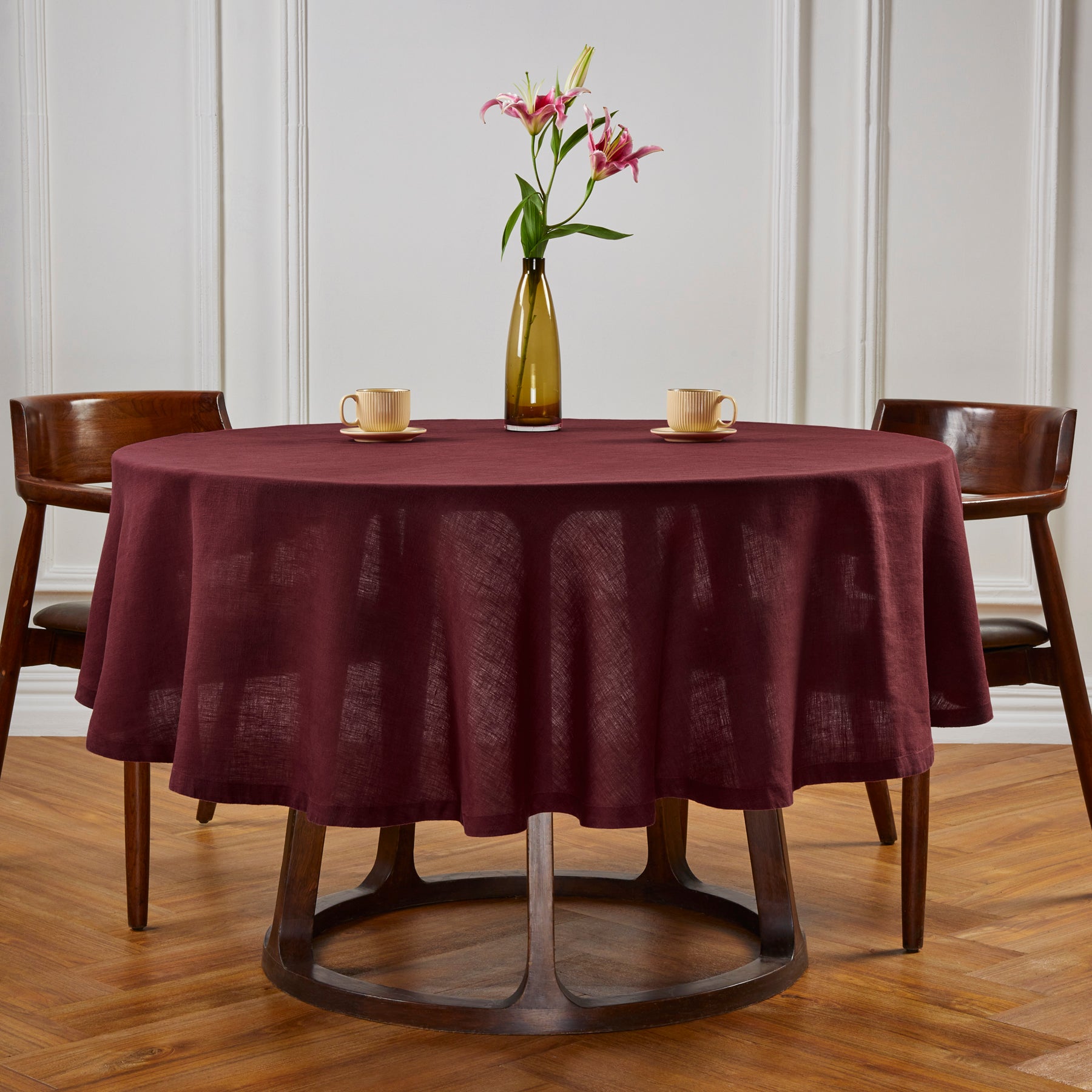 Sonoma Round Tablecloth - Premium Cotton Fabric for Dining & Parties - Perfect for Holiday Gatherings, Weddings & Home Decor
