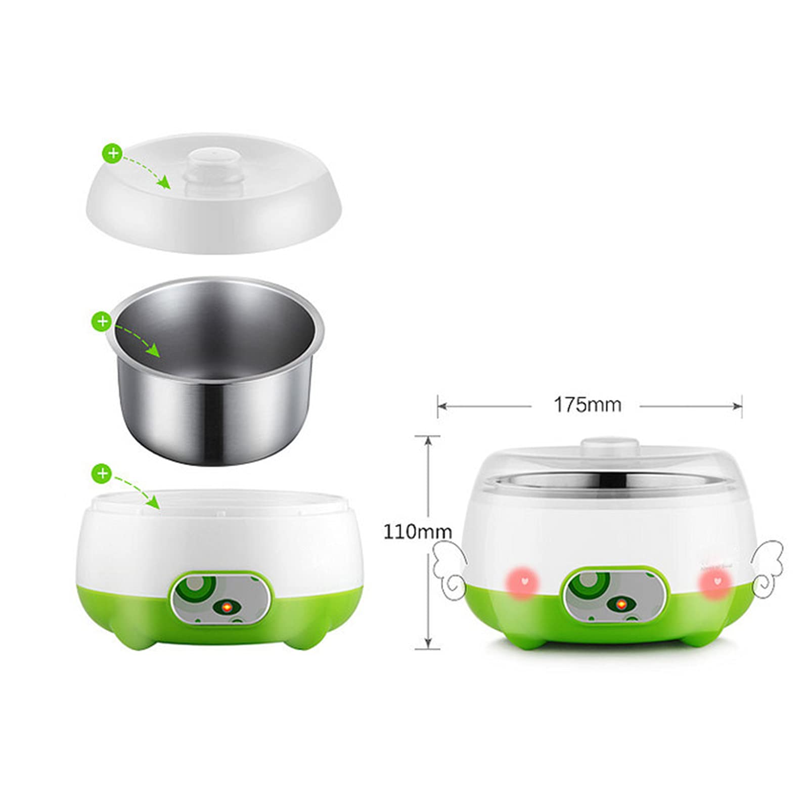 Automatic Yogurt Maker Machine for Homemade Greek Yogurt - Compact Stainless Steel Container with Constant Temperature Control - Perfect for Healthy Breakfast, Snacks & Meal Prep