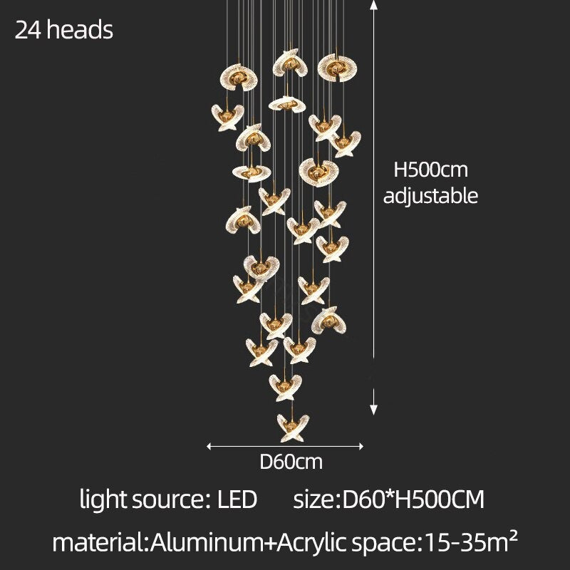 Stylish UFO Pendant Chandelier - Modern LED Ceiling Light Fixture for Living Room, Bedroom & Dining Room | Energy Efficient Home Decor Lighting Solution for Indoor Spaces