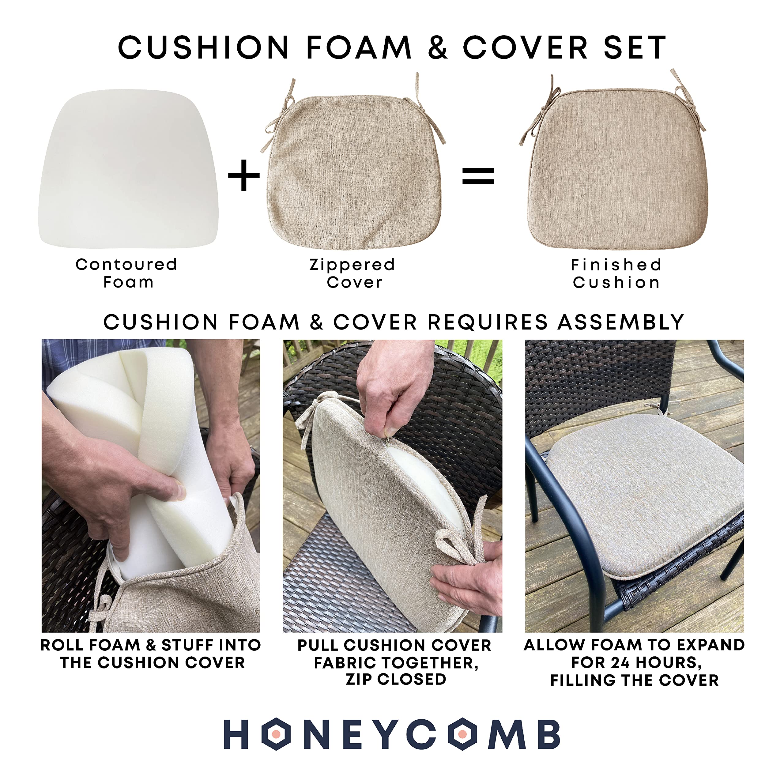 Blue and White Honeycomb Cabana Stripe Round Seat Cushions (2-Pack) - 15.5