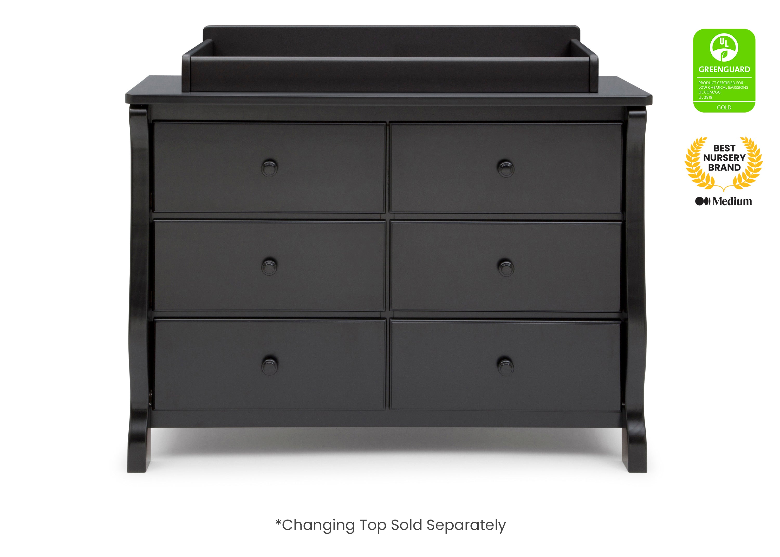 Canton / Eclipse 6-Drawer Dresser with Interlocking Drawers - Sturdy Bedroom Storage Furniture for Organizing Clothes & Accessories - Perfect for Master Bedroom, Guest Room, or Dormitory