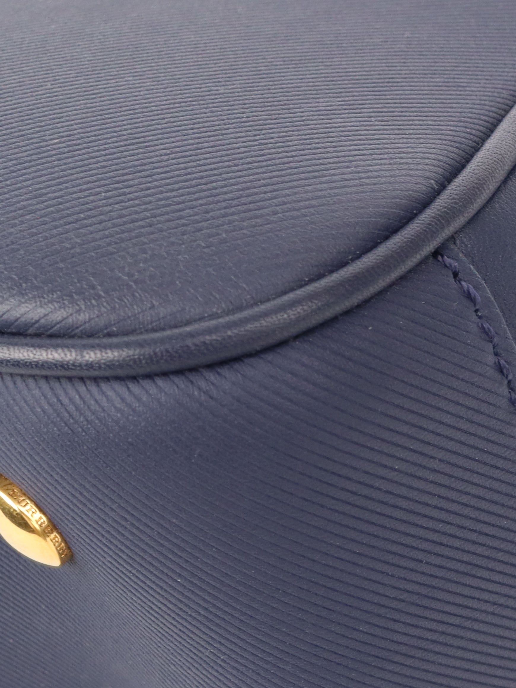 Burberry Blue Leather Top Handle Handbag for Women | Luxury Designer Shoulder Bag & Crossbody Purse | Perfect for Work, Travel, and Evening Events