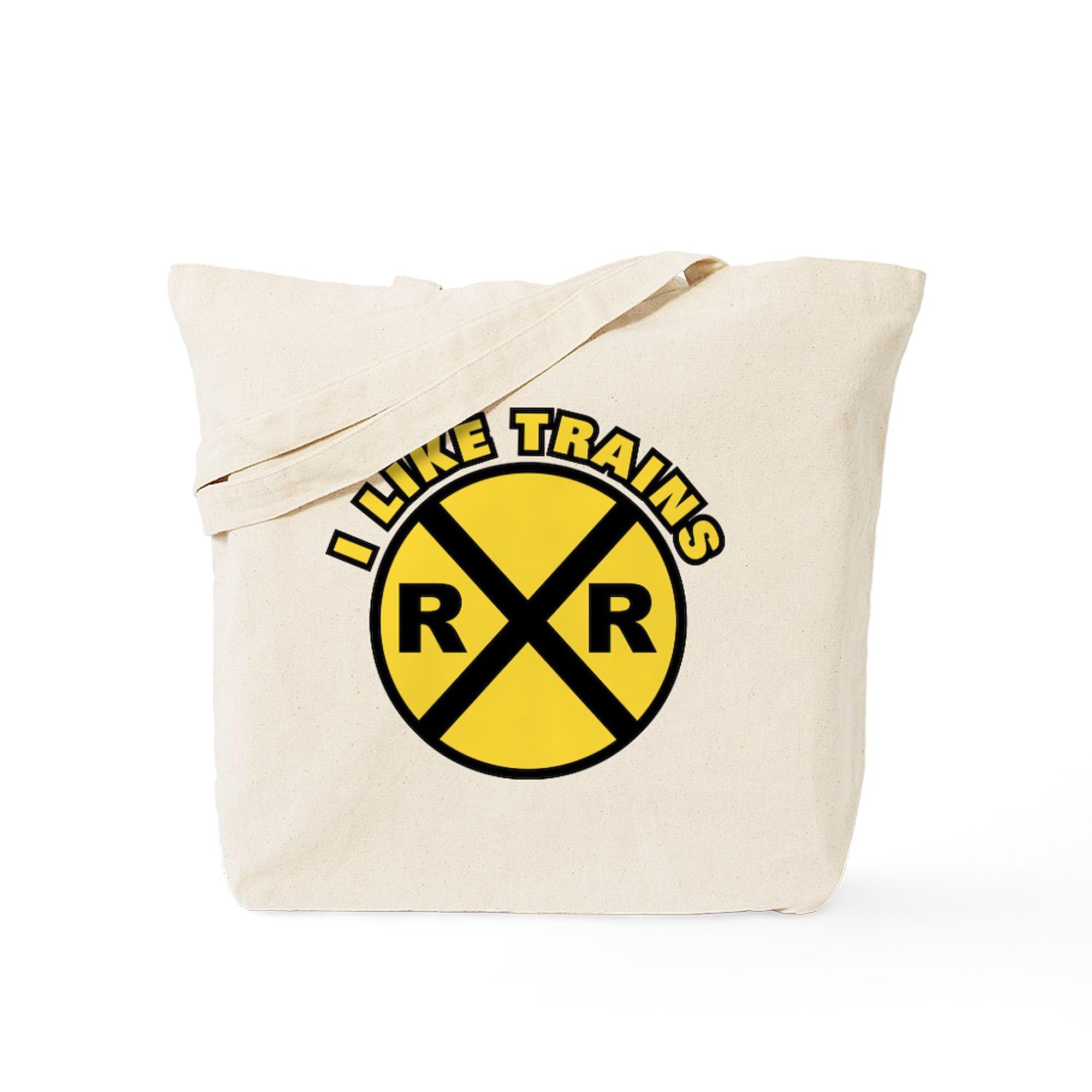 Eco-Friendly I Like Trains Canvas Tote Bag - Reusable Natural Cotton Shopping Bag for Groceries, Beach & Commute | CafePress