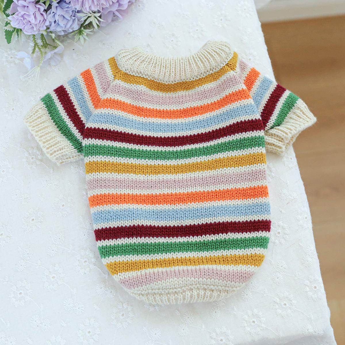 Rainbow Pet Sweater for Dogs & Cats - Cute & Cozy Costume 816292705027 - Perfect for Holidays, Parties & Photo Shoots