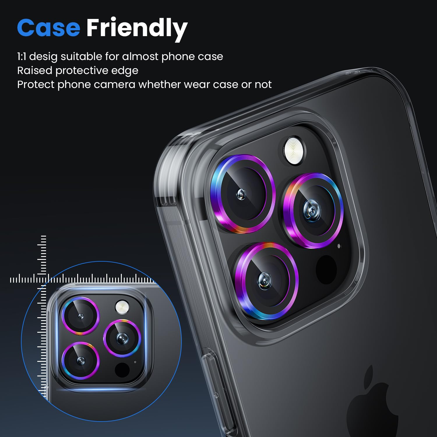 WSKEN Premium Camera Lens Protector for iPhone 16 Pro/Pro Max & iPhone 15 Pro/Pro Max - Shatterproof Ultra HD Tempered Glass with Metal Frame | Perfect for Outdoor Photography, Travel & Daily Protection