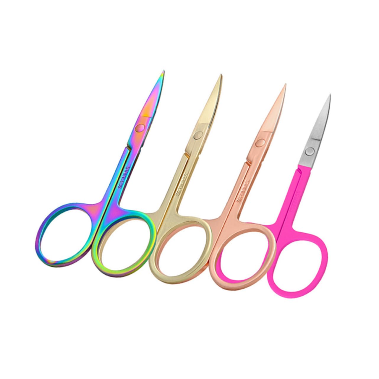 Healeved 4-Piece Professional Mustache & Nose Hair Scissors Set - Precision Eyebrow Trimmer & Facial Grooming Kit for Men | Perfect for Beard Shaping, Eyebrow Trimming & Personal Grooming