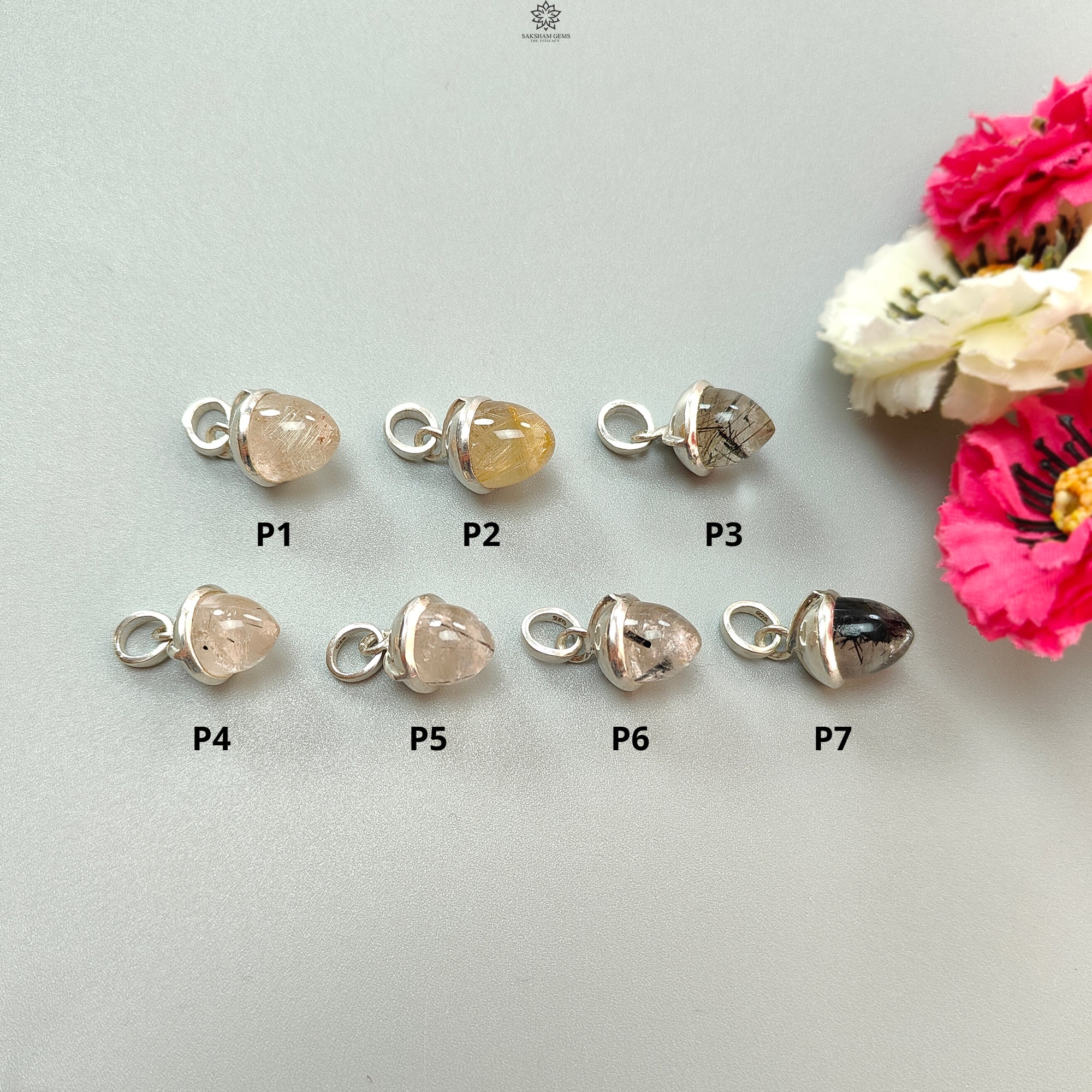 Natural Golden & Black Rutile Gemstone 925 Sterling Silver Pendant - Bezel Set Bullet Necklace with Secure Loop | Perfect for Everyday Wear, Gift Giving & Spiritual Jewelry Collections
