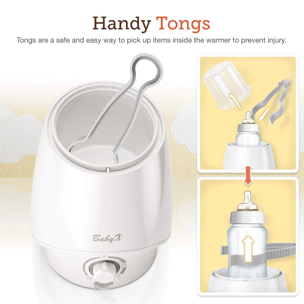 BabyX Fast Bottle Warmer for Breastmilk & Formula - Smart Temperature Control Heater for Baby Food, Pacifiers & Most Bottle Sizes - Quick Warming & Sterilizing for Nurseries, Travel & On-the-Go Parents