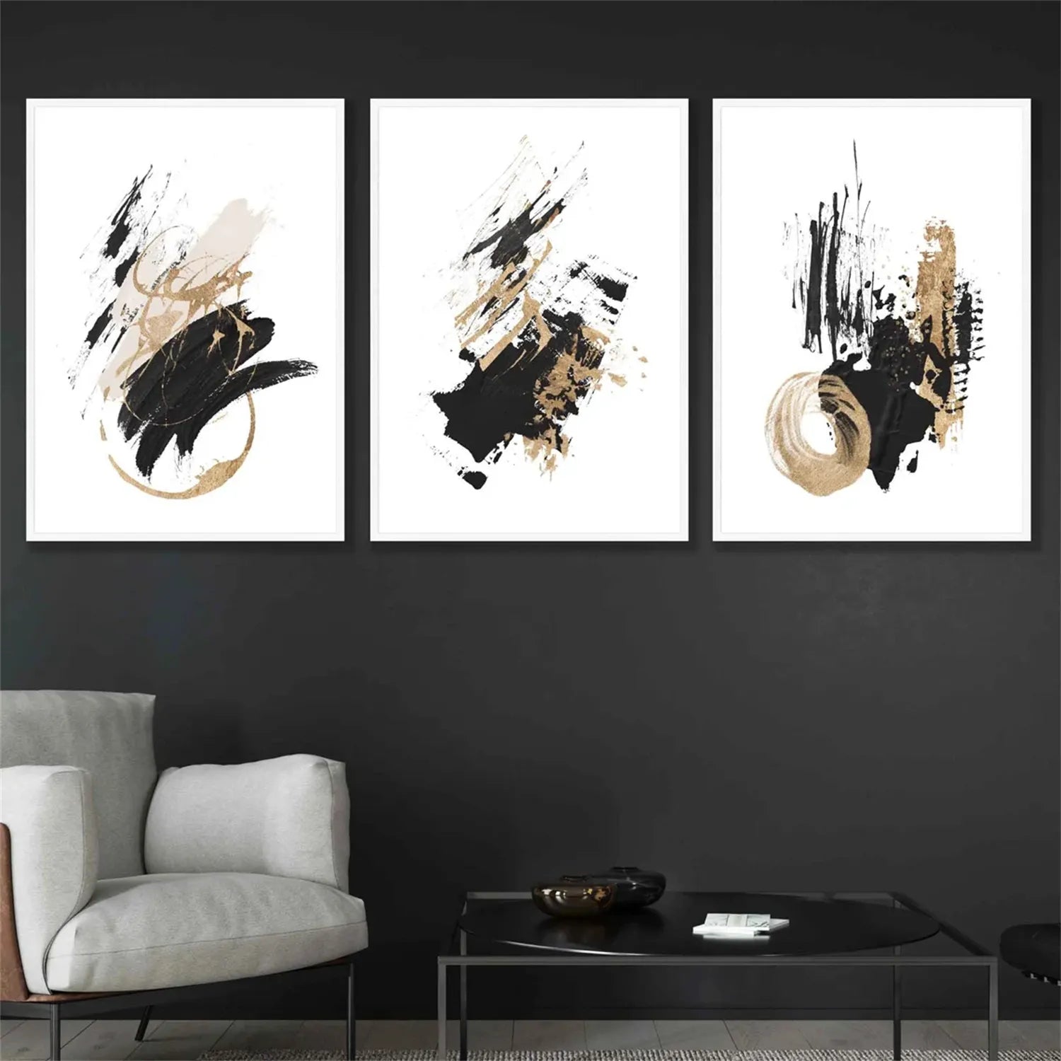 Minimalist Balance Canvas Art Set of 3 - Modern Abstract Wall Decor for Living Room, Bedroom & Office | #MM293