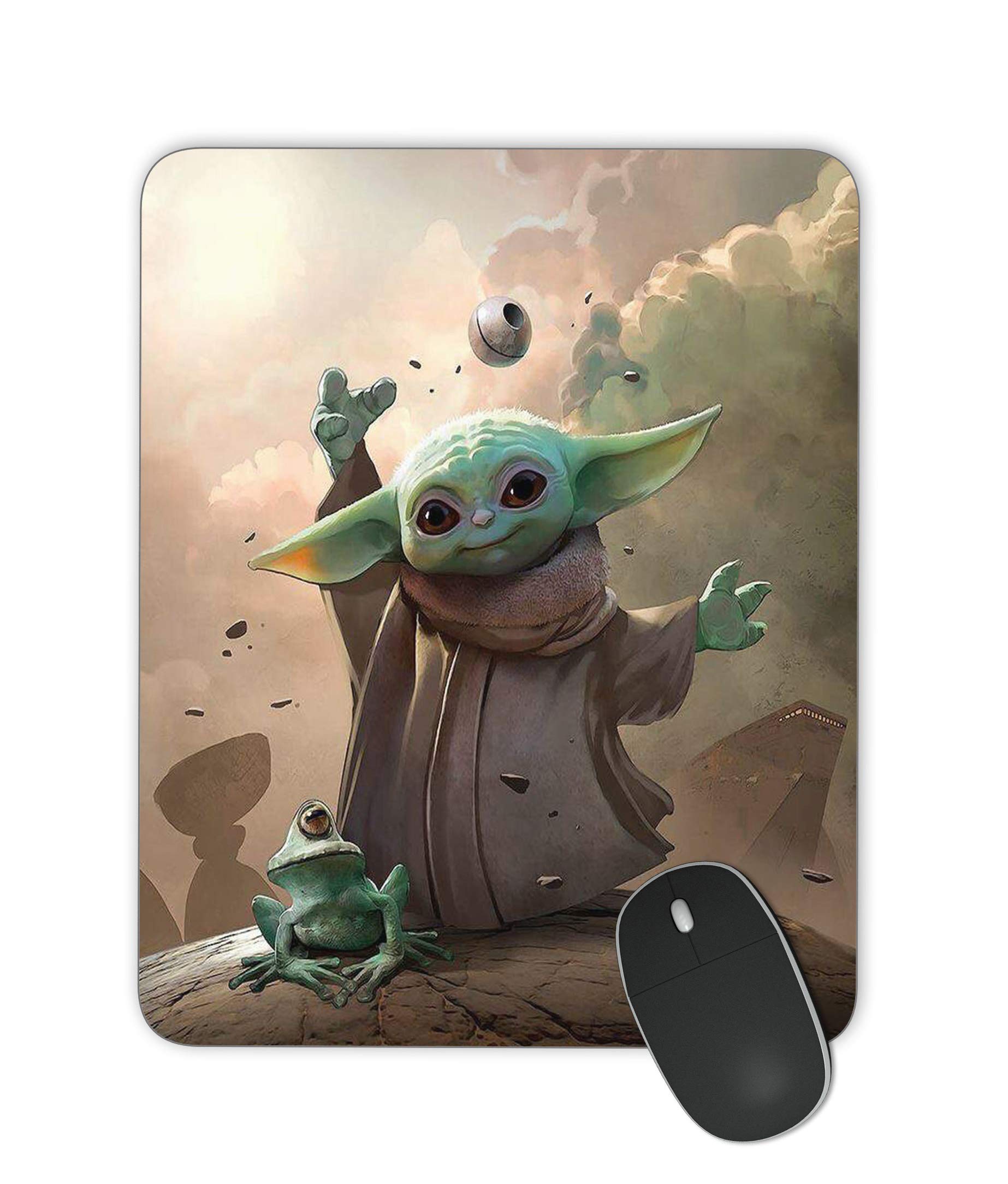 Baby Yoda Mouse Pad - Personalized Non-Slip Gaming & Office Computer Mouse Pad with Rectangular Design | Perfect for Star Wars Fans, PC Gamers & Home Office Workstations