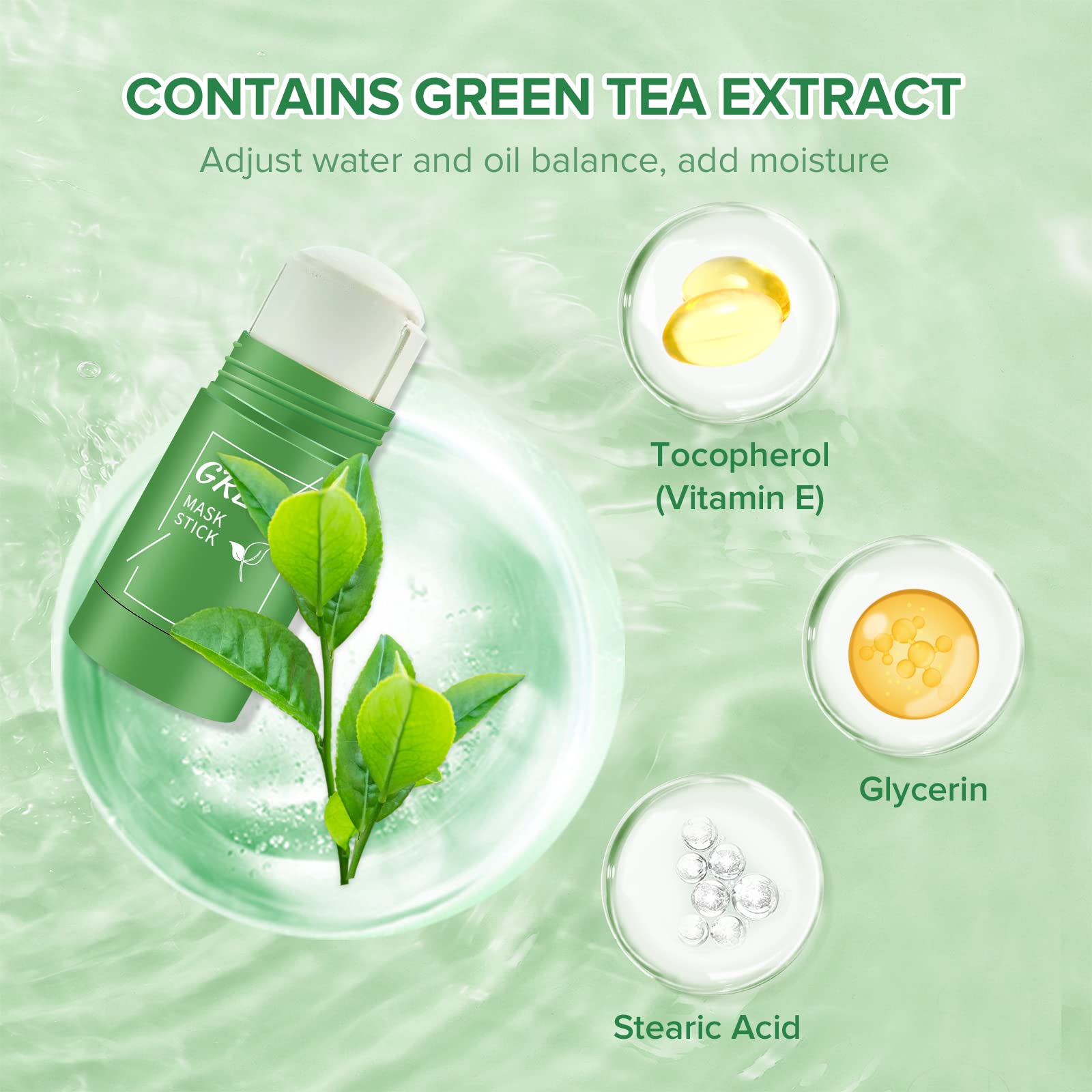 2 Pack Green Tea Cleansing Mask Stick - Blackhead Remover & Pore Purifying Clay Stick for Acne Prone Skin, Oil Control & Deep Cleansing for Women & Men | Perfect for Daily Skincare Routine & Spa Night