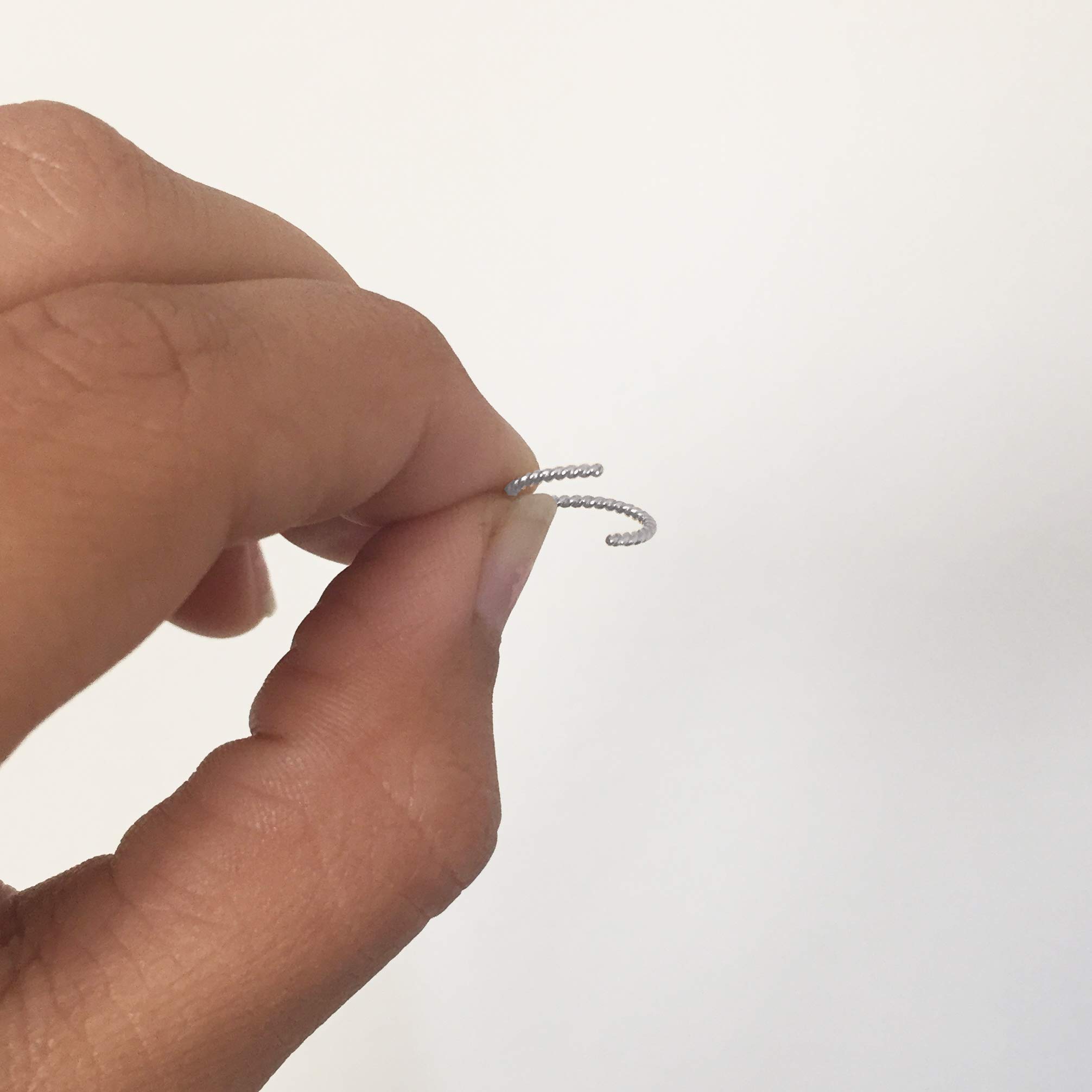 Sterling Silver 18 Gauge Twist Wire Ear Cuff - No Piercing Required - 10mm Ear Cuff Jewelry for Women - Perfect for Parties, Weddings & Everyday Wear