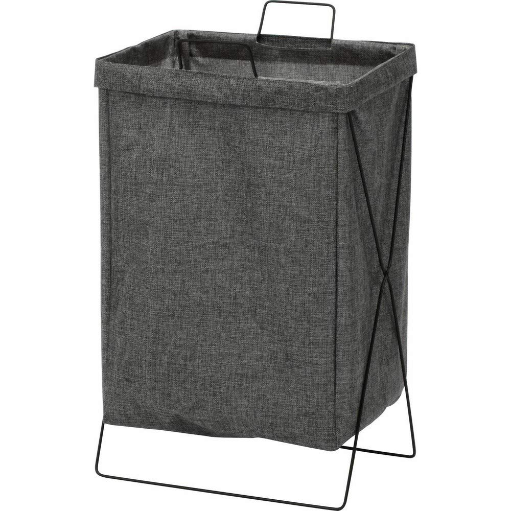 Fuji Boeki Foldable Laundry Basket - 30L Slim Storage Hamper (14.6x10.6x23.6 inches) - Space-Saving Gray Laundry Bin for Home, Camping & Toy Storage | Perfect for Small Spaces, Dorm Rooms & RV Travel