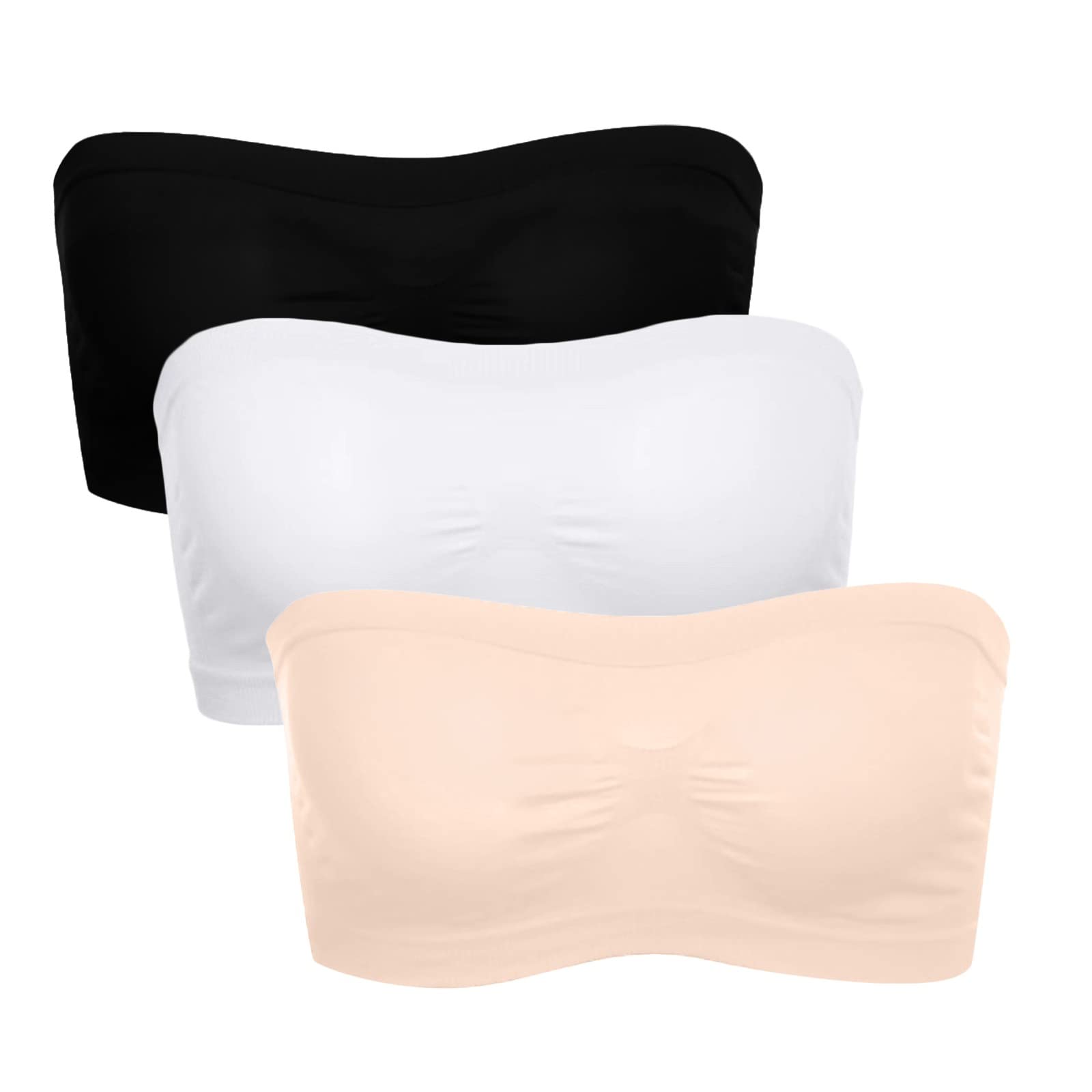 Wireless Sports Bra - Padded Strapless Bralette for Yoga, Running & Gym - Seamless Stretch Slim Fit Workout Top - Solid Color Activewear Blouse