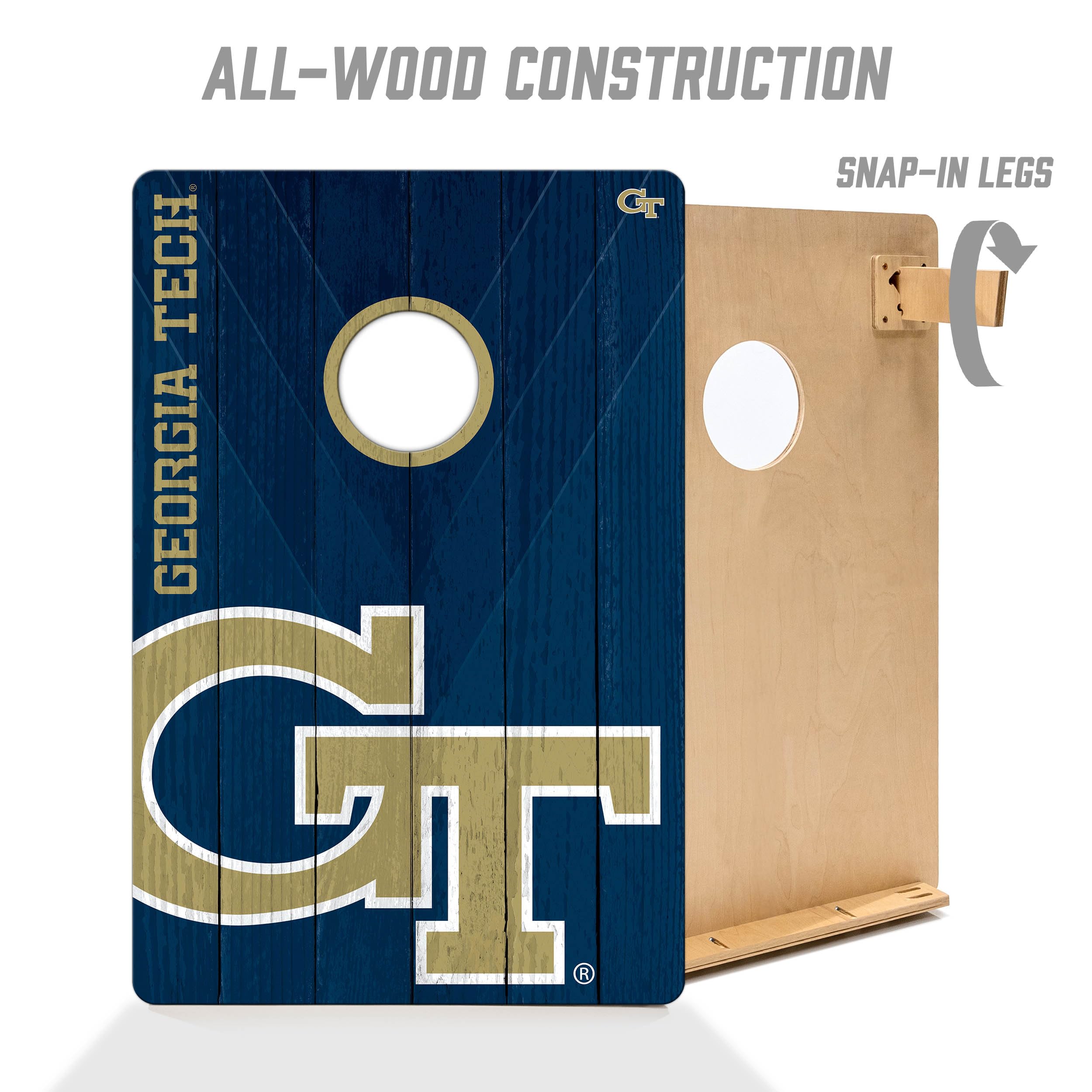 YouTheFan NCAA 2' x 3' Wood Cornhole Game Set with Logo Bags - Perfect for Tailgating, Backyard Parties, and College Sports Events