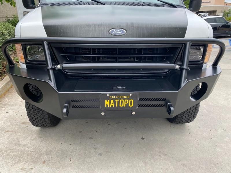 Aluminess Heavy Duty Front Winch Bumper for Ford E-Series Vans 1992-2007 | Off-Road Protection & Recovery | Perfect for Adventure, Towing & Work Trucks