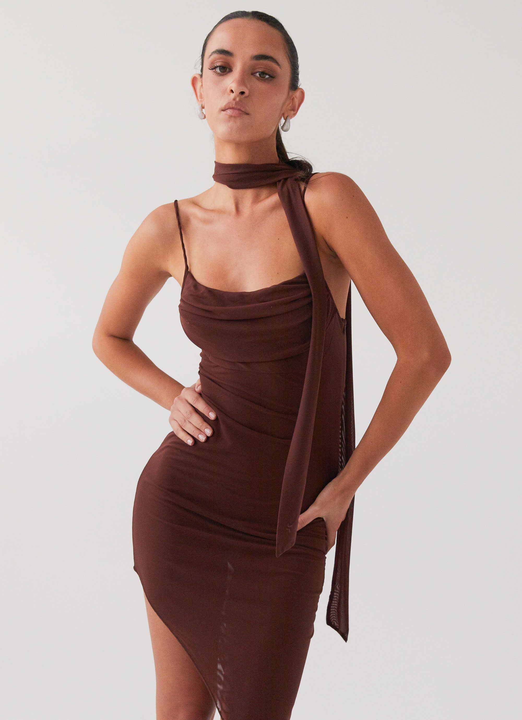 In Your Dreams Midi Dress - Dark Mocha | Flowy Boho Dress for Women | Perfect for Summer Parties & Date Nights