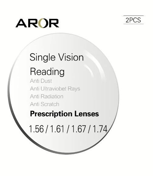 Premium Single Vision Aspheric Clear Hyperopic Lenses for Reading & Distance - Anti-Reflective Coating, UV Protection, Lightweight & Comfortable for Daily Wear | Perfect for Office Work, Driving & Outdoor Activities