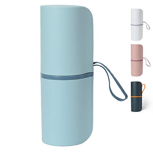 Portable Travel Toothbrush & Toothpaste Holder - Light Blue Compact Case for Camping, School & On-the-Go Oral Care | Perfect for Backpacks, Gym Bags & Suitcases