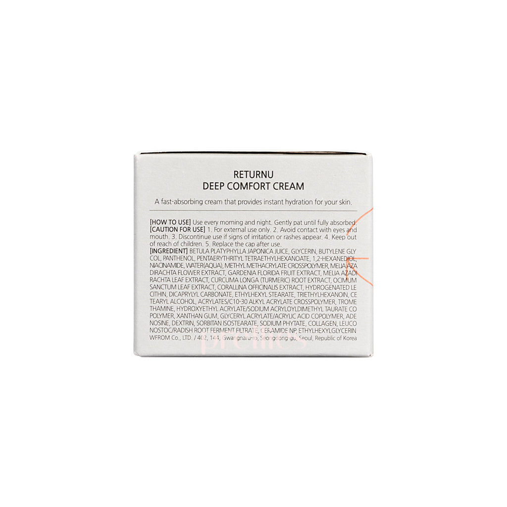 RETURNU Deep Comfort Moisturizing Cream 50ml - Hydrating & Nourishing Face Cream for Dry & Sensitive Skin - Perfect for Daily Skincare Routine & Nighttime Use
