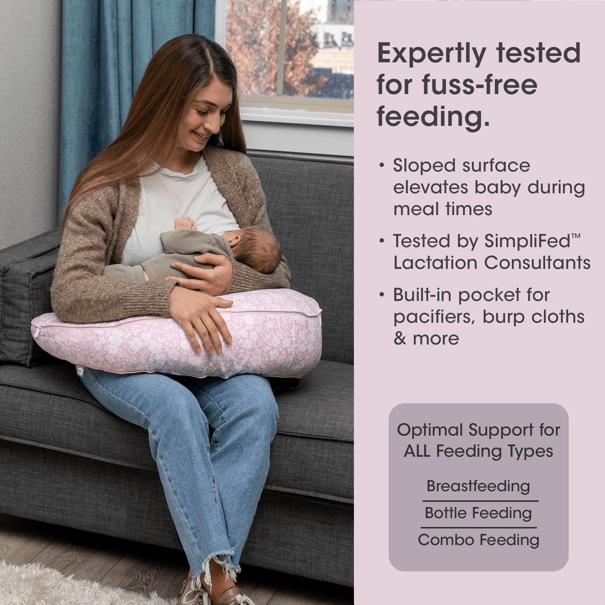 Boppy Uplift™ Nursing Pillow - Comfortable Breastfeeding Support for New Moms - Perfect for Nursing, Bottle Feeding & Tummy Time