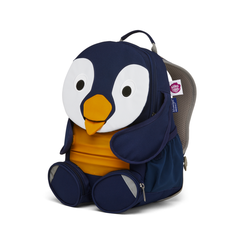 Affenzahn Large Friend Penguin Backpack - Cute & Durable Kids School Bag for Boys & Girls - Perfect for School, Travel & Outdoor Adventures