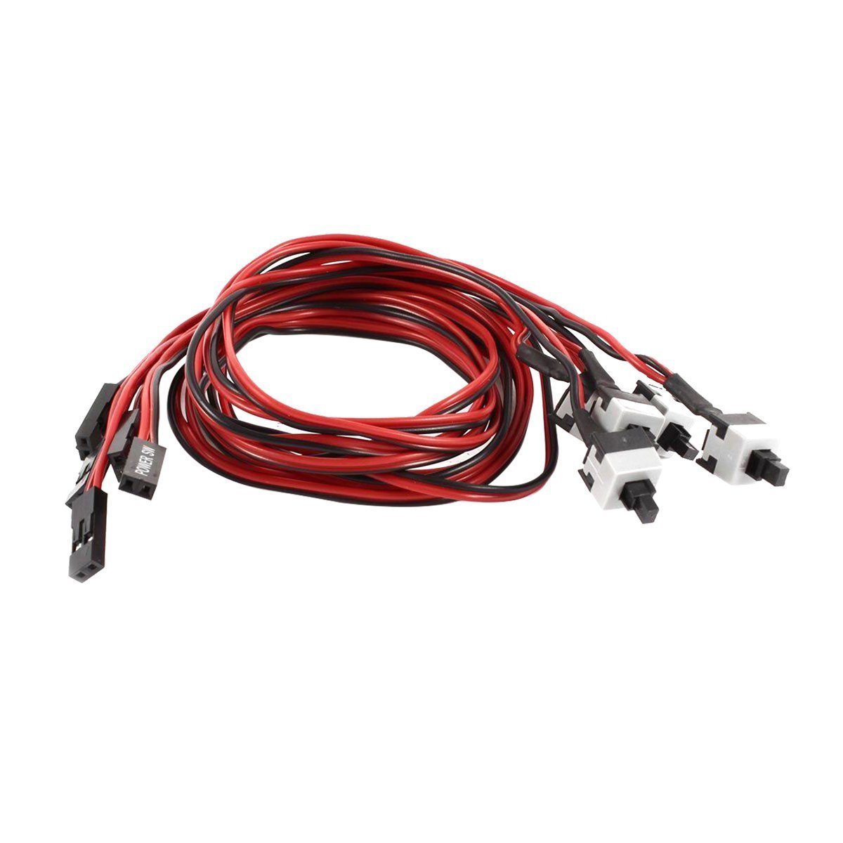 Saim 2-Pin ATX PC Power Switch Cable with On/Off Button - 5 Pack for Computer Case Modding & DIY PC Builds - Perfect for Gaming Rigs, Workstations & Home Office Setups