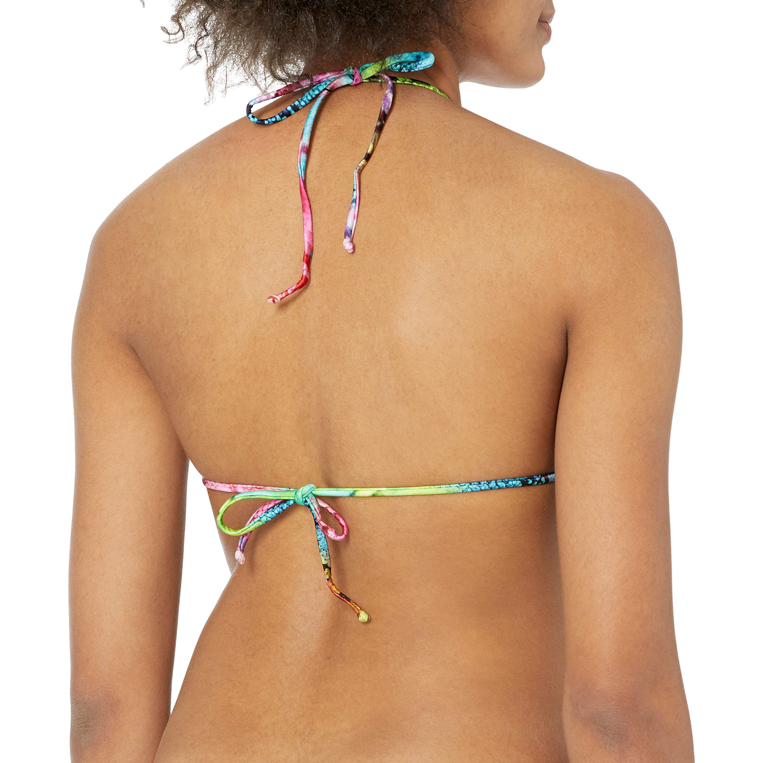 Luli Fama Women's Sexy Triangle Bikini Top - Adjustable Halter Swimwear with Wavey Crystals for Beach & Pool Vacation | Perfect for Summer Swim, Tropical Getaway and Resort Wear