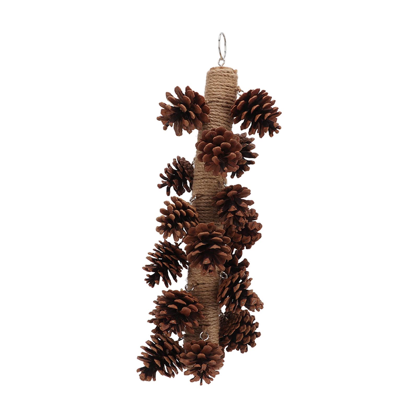 Tnfeeon Natural Wooden Pine Cone Chewing Toy for Parrots - Hanging Bird Cage Beak Grinding & Molar Toy - Perfect for Parrot Enrichment and Beak Maintenance