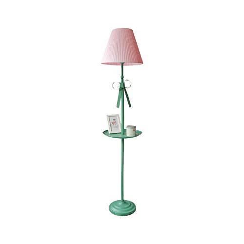 Nordic Pink Fabric Cone Floor Lamp with Bow & Plate - 1 Head Standing Light for Bedroom, Living Room & Office - Perfect for Bedside Nightstand, Reading Nook & Cozy Corner Lighting