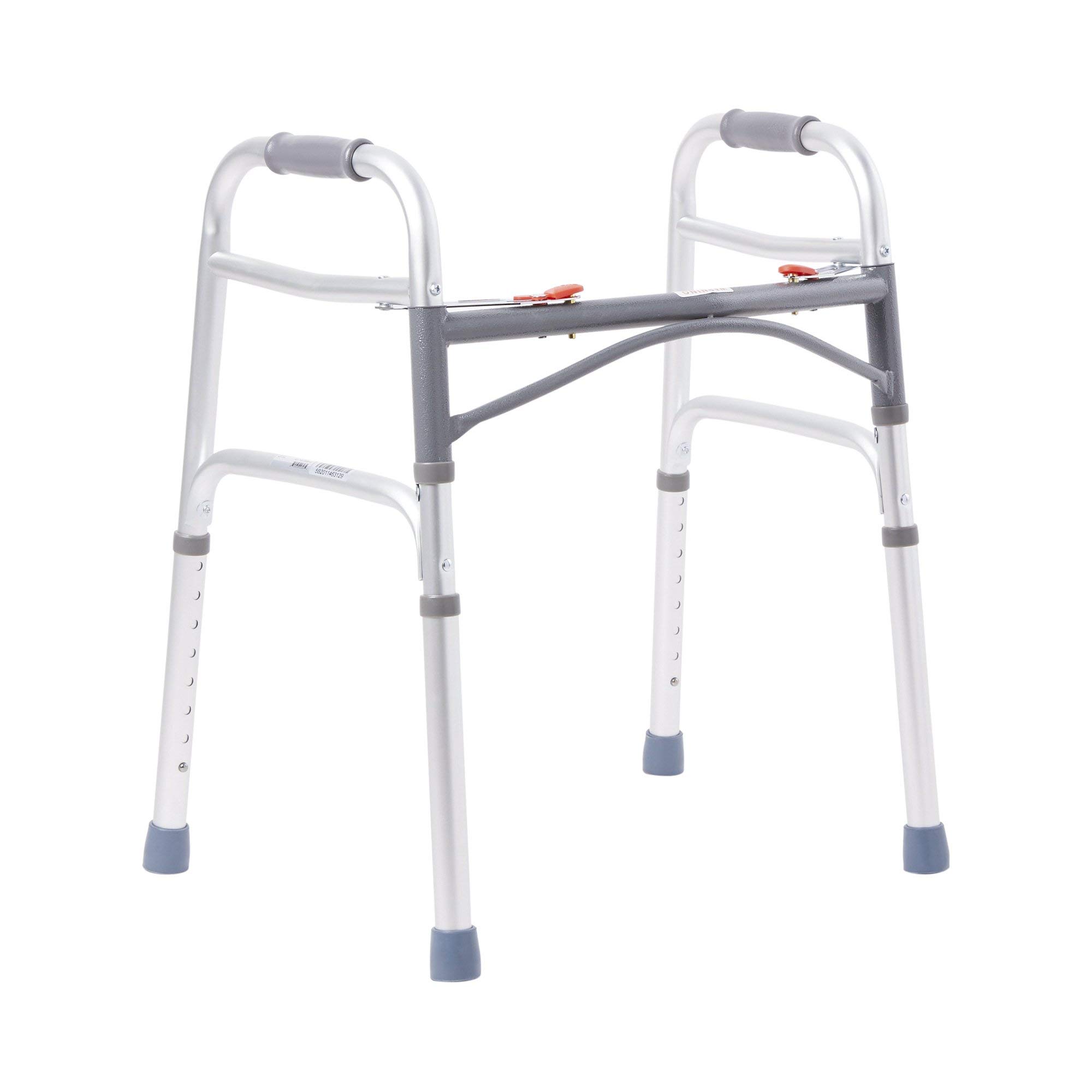 McKesson Aluminum Junior Folding Rolling Walker for Kids - Adjustable Height 25-32 Inches, 350 lbs Weight Capacity - Lightweight Mobility Aid for Indoor/Outdoor Use at Home, School or Therapy