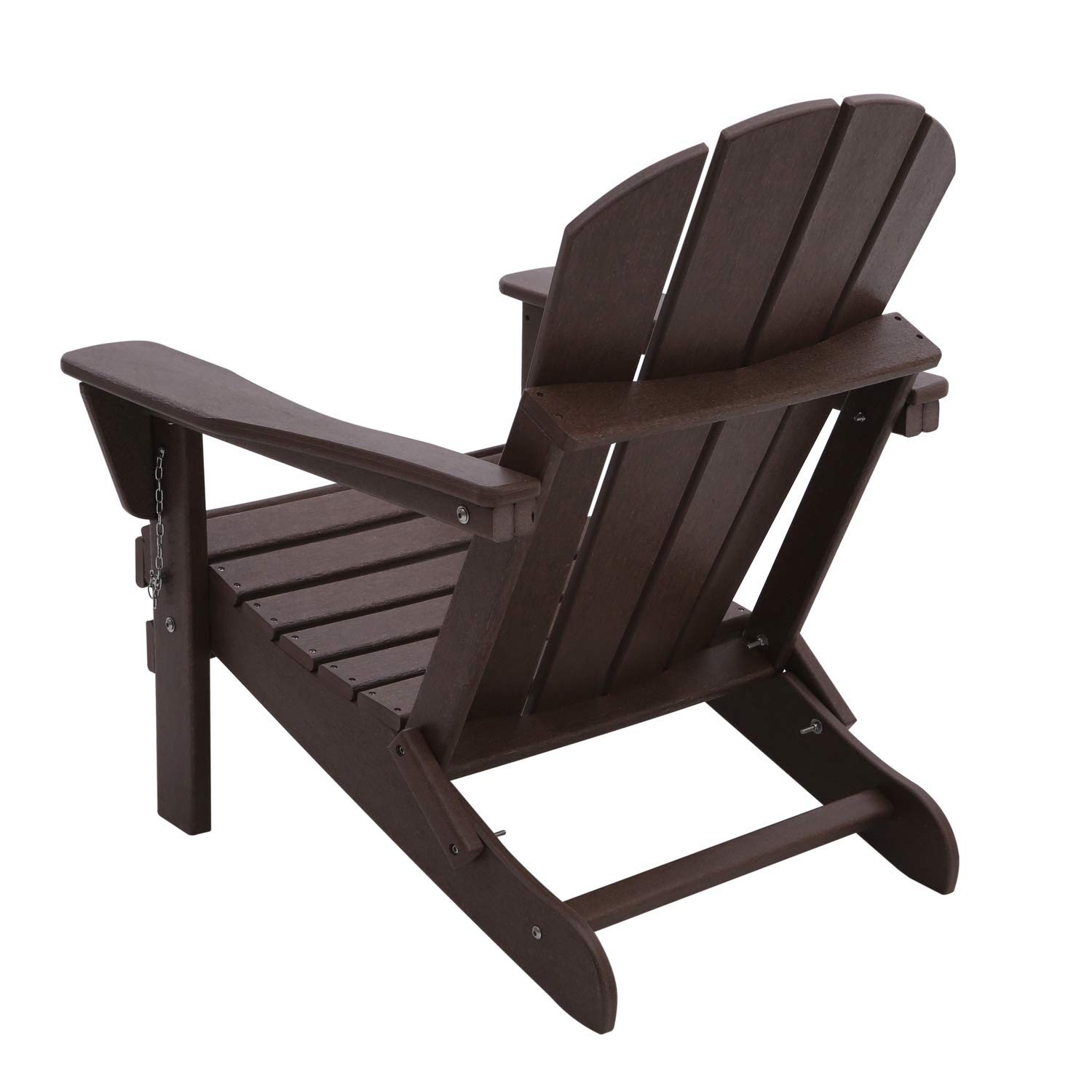Premium WO Home Adirondack Chair - Foldable Outdoor Lounger for Fire Pit, Beach, Balcony, Backyard, Patio & Pool - Durable Garden Furniture in Dark Brown - Perfect for Relaxing, Sunbathing & Outdoor Entertaining