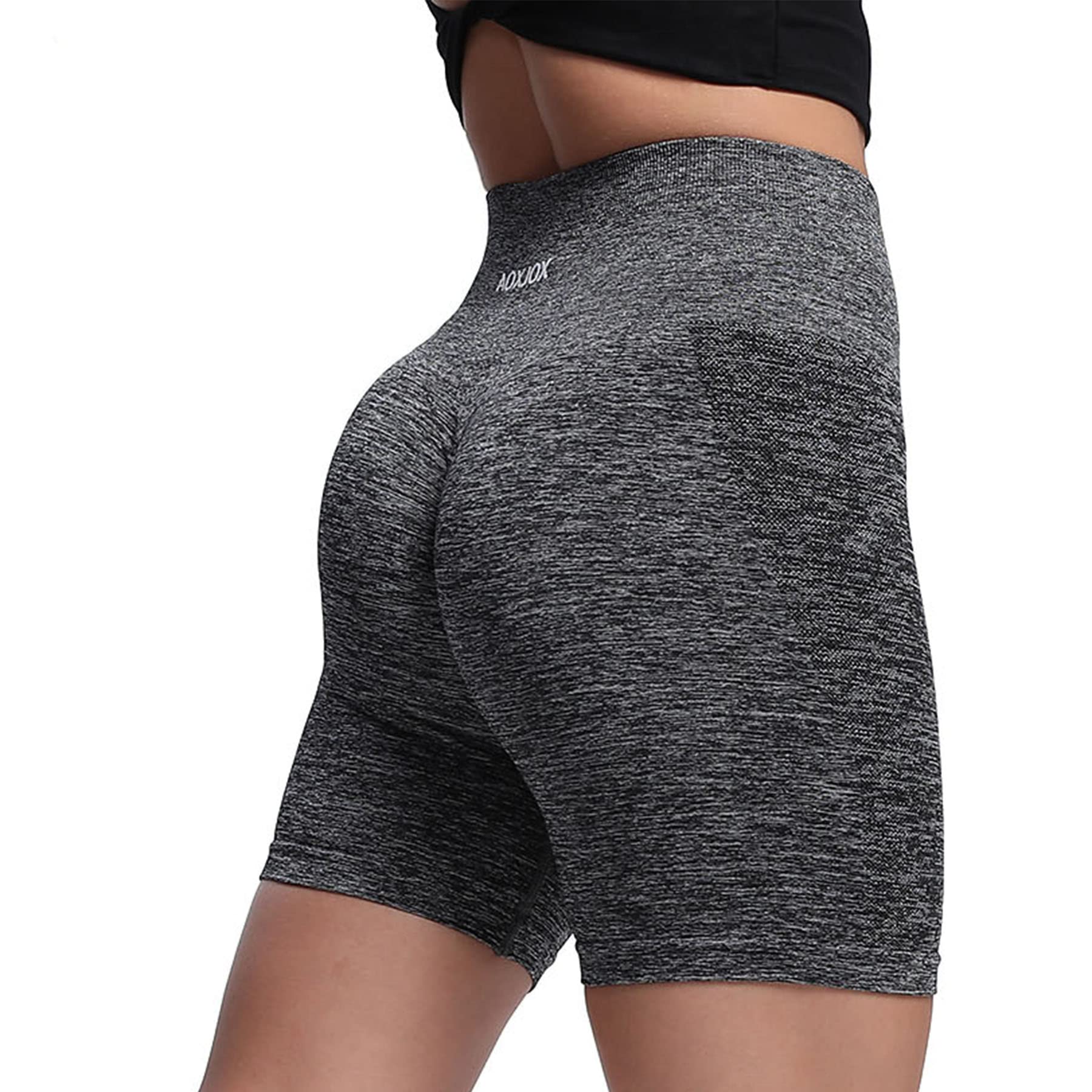 Aoxjox Women's High Waisted Scrunch Butt Lifting Workout Shorts - 5