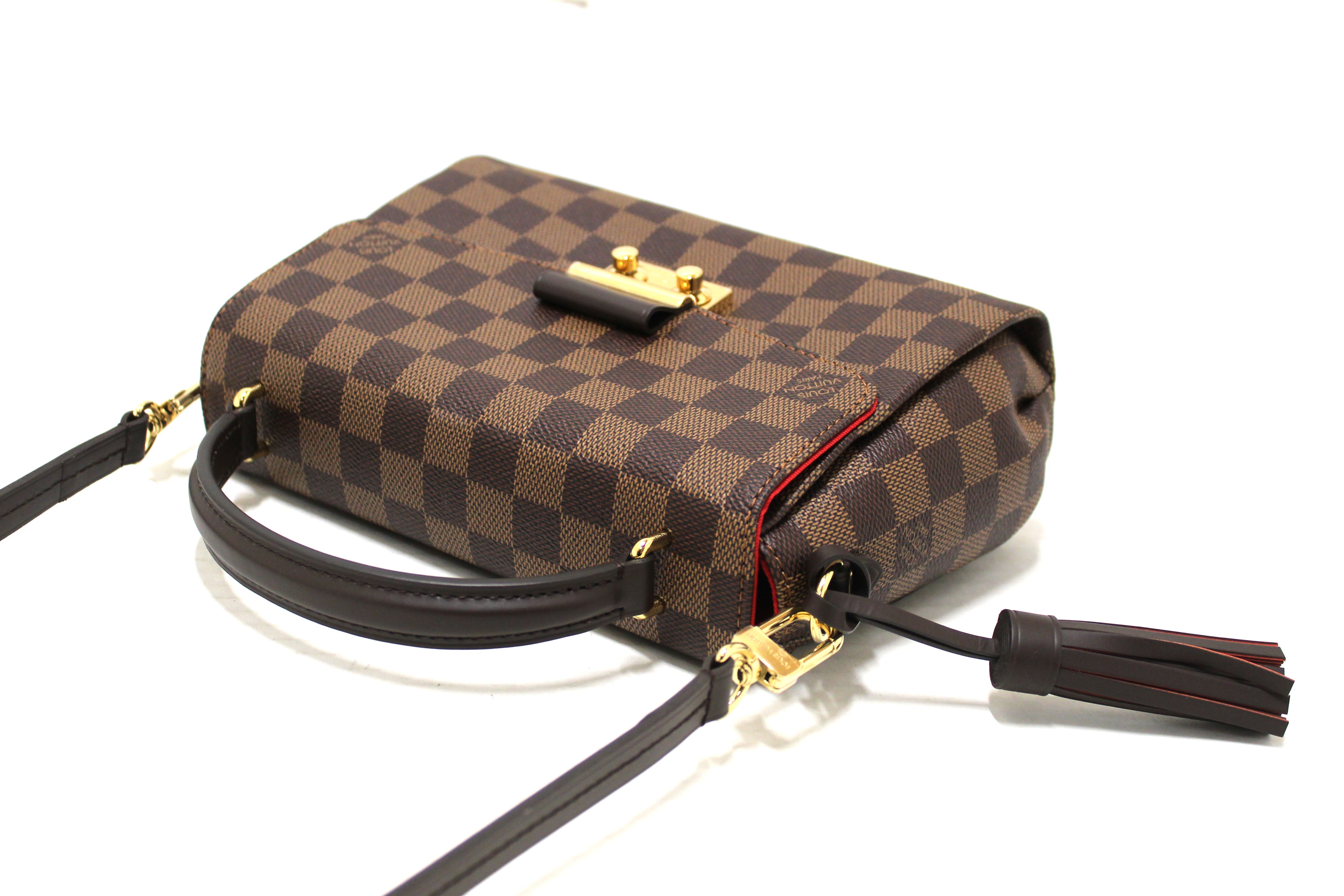 Authentic Louis Vuitton Damier Ebene Croisette Handbag & Messenger Bag - Luxury Crossbody Purse for Women, Fashionable Everyday Shoulder Bag for Work, Travel & Shopping