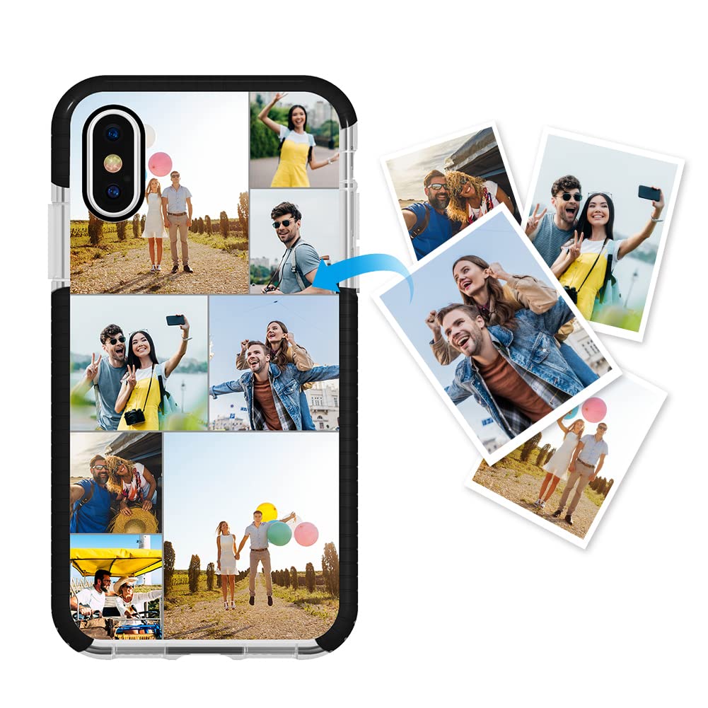 Custom iPhone Xs Max Phone Case - Soft TPU, Anti-Scratch & Shockproof, Personalized with Photo Collage & Text - Perfect Birthday, Christmas & Valentine's Gift (Black) | Great for Everyday Protection & Stylish Personalization