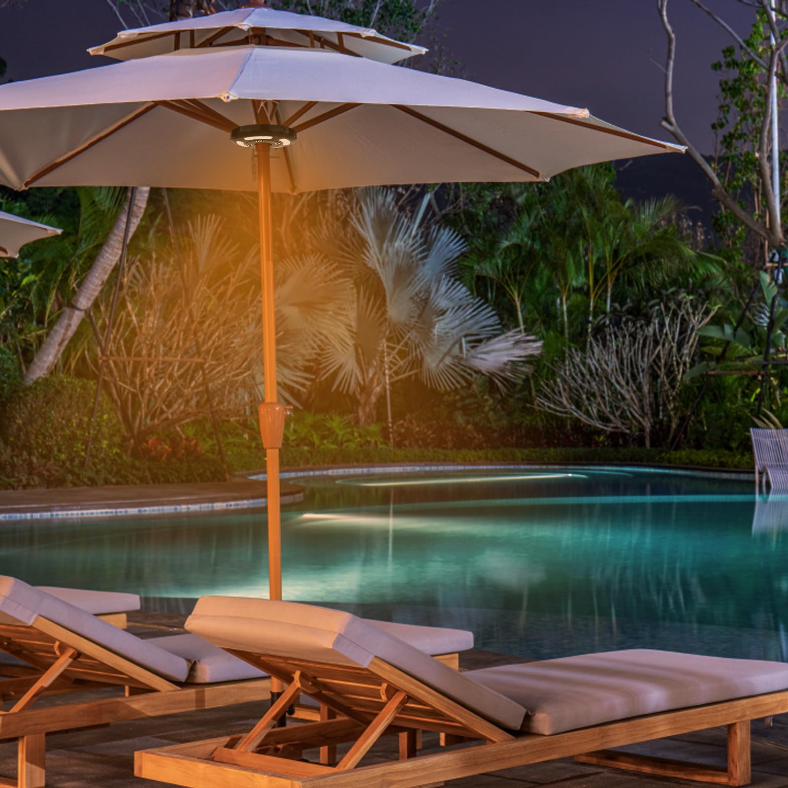 **Cordless Patio Umbrella Light with 3 Brightness Modes (200 Lumens) – Battery-Powered Pole Light for Outdoor Umbrellas, Camping Tents, Backyard & Deck – Perfect for Evening Gatherings & Relaxation**