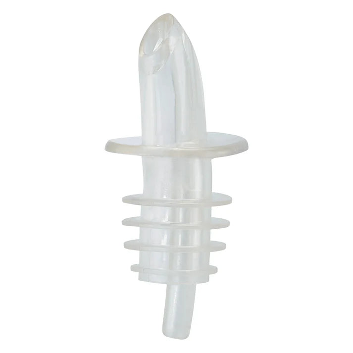 Winco Free Flow Pourer - Clear Plastic Spout for Liquids (12 Pack) | Perfect for Bars, Restaurants, and Home Cocktail Making