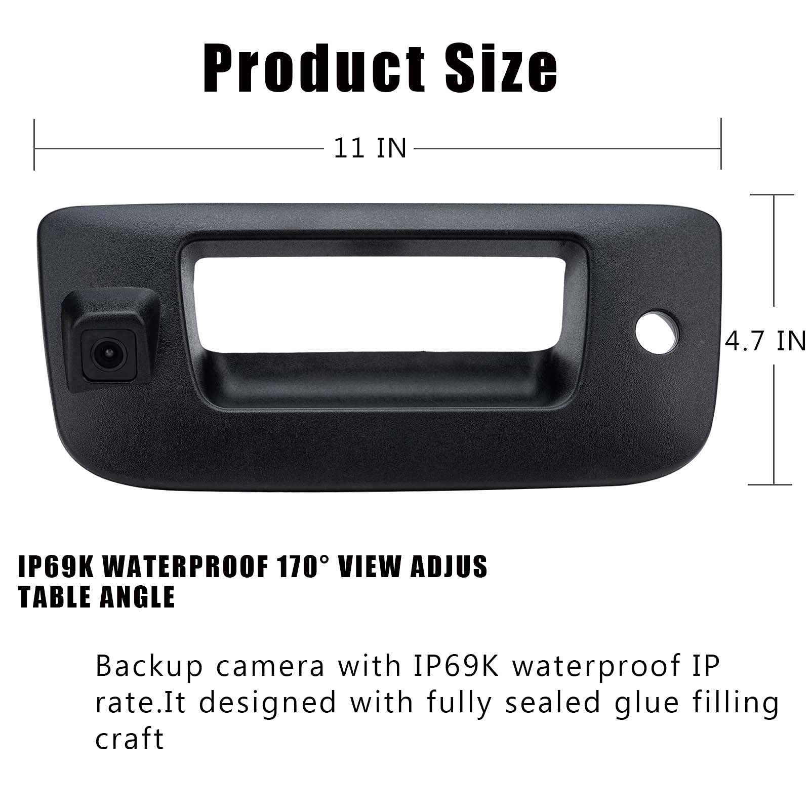 **2007-2013 Chevy Silverado & GMC Sierra Rear View Backup Camera - Tailgate Handle Replacement with Night Vision, Waterproof & Easy Installation for Safe Parking & Reversing**
