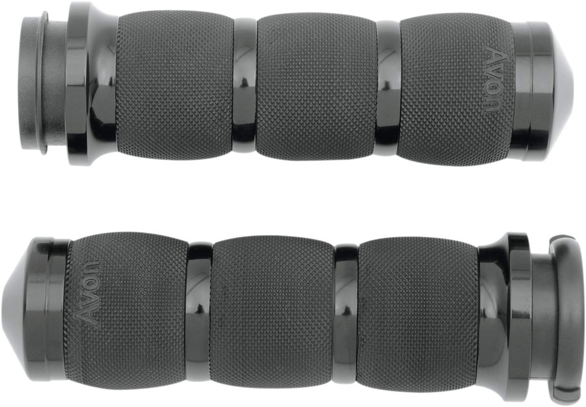 Avon Grips AIR-90-ANO-FLY Air Cushion Fly-By-Wire Motorcycle Hand Grips - Anodized Black, One Size Fits All - Comfort Ride for Street Bikes, Cruisers & Touring Motorcycles