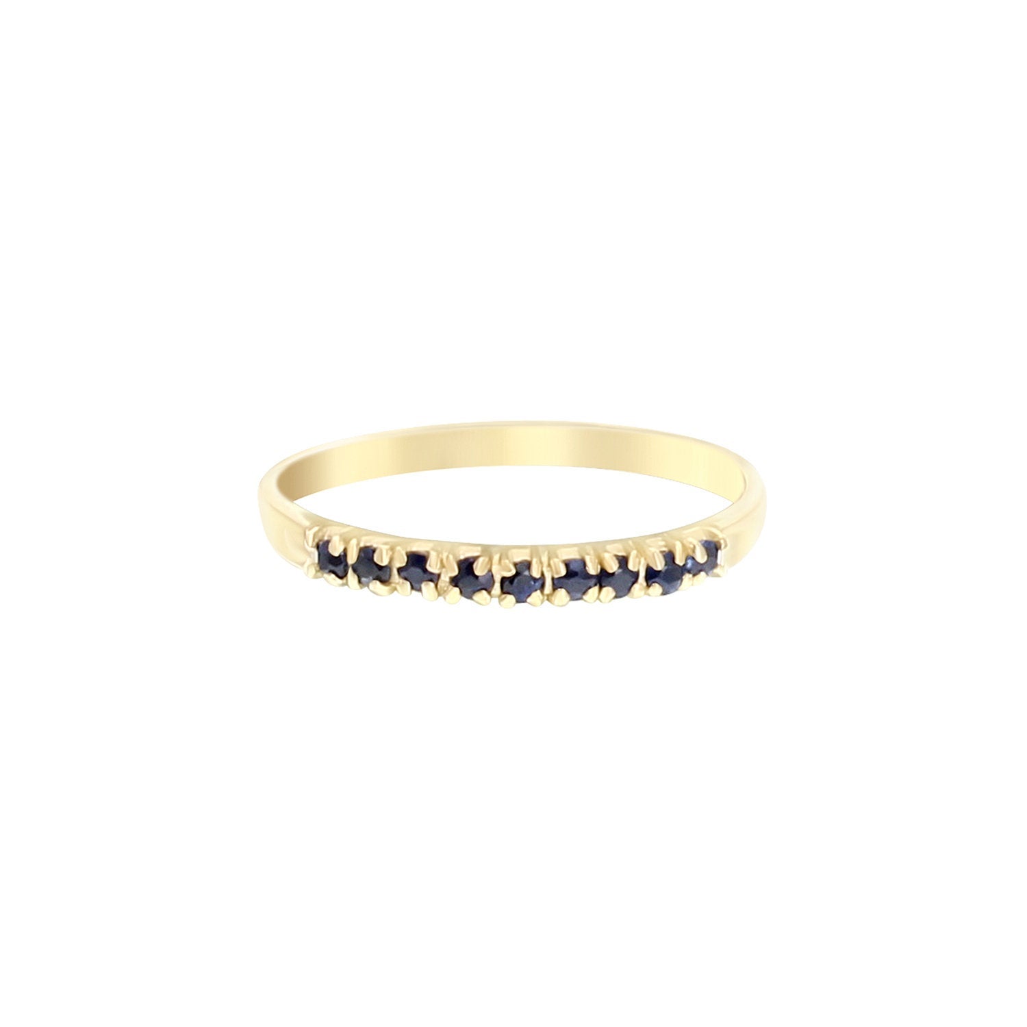 14K Yellow Gold Sapphire Stackable Ring for Women - Elegant Layering Jewelry for Everyday Wear, Gift Giving & Special Occasions