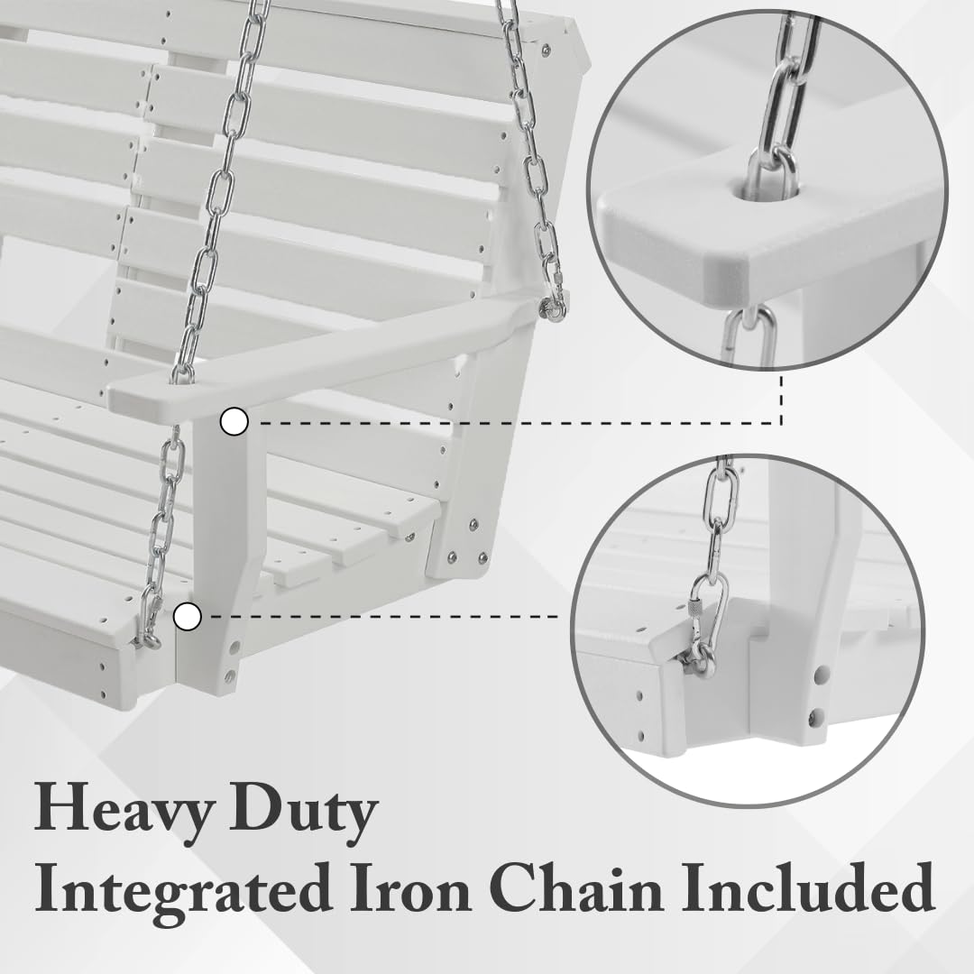 **Heavy Duty HDPE Poly Lumber Porch Swing with Mounting Kit - Outdoor Hanging Chair with Cup Holders & Steel Chains - Weather-Resistant Swinging Bench for Patio, Backyard, Garden (Brown/Black)**    **Perfect for:** Relaxing on your porch, enjoying backyard gatherings, or adding cozy seating to your garden.