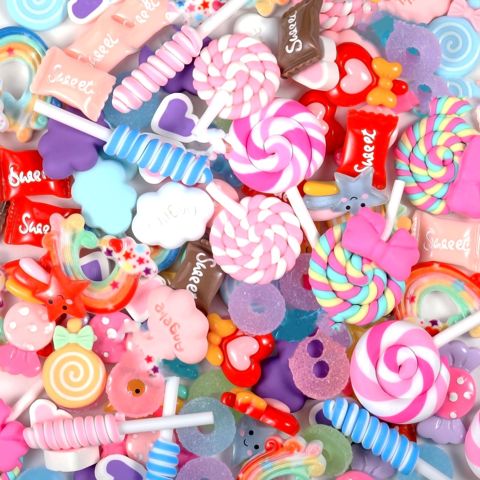 WILLBOND 120-Piece Assorted Cute Charms Flatback Beads Kit - Mixed Candy & Sweets Resin Kawaii DIY Craft Ornaments for Scrapbooking, Jewelry Making & Home Decoration | Perfect for DIY Projects, Gift Making & Party Favors