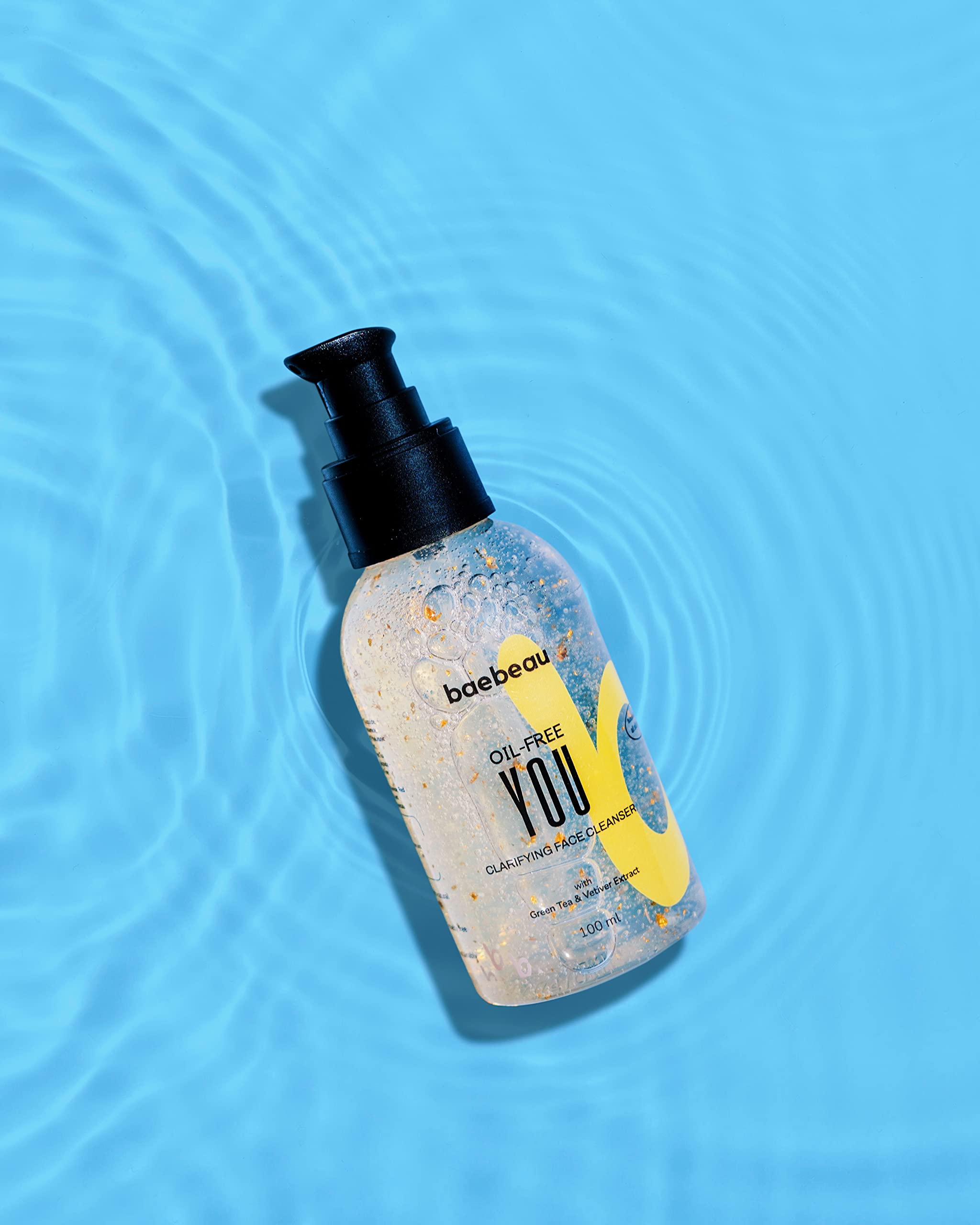 Baebeau Oil-Free Clarifying Face Wash for Oily & Acne-Prone Skin - Green Tea & Vetiver Infused Cleanser to Reduce Breakouts & Puffiness - Gentle Purifying Facial Wash for Men & Women (100ml) - Perfect for Morning & Night Skincare Routine