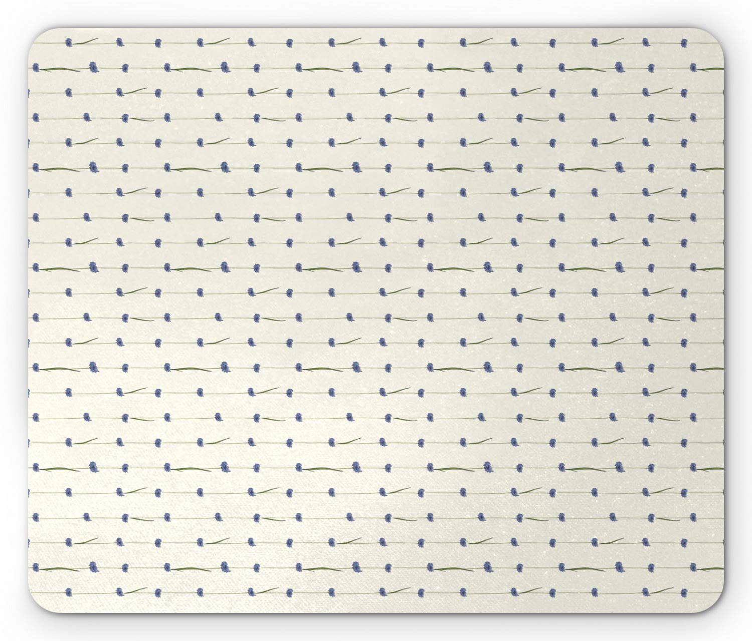 Ambesonne Floral Mouse Pad - Non-Slip Rubber Desk Mat with Cornflower Design in Ceil Blue & Olive Green | Standard Size Computer Accessory for Office, Gaming & Home Workspace