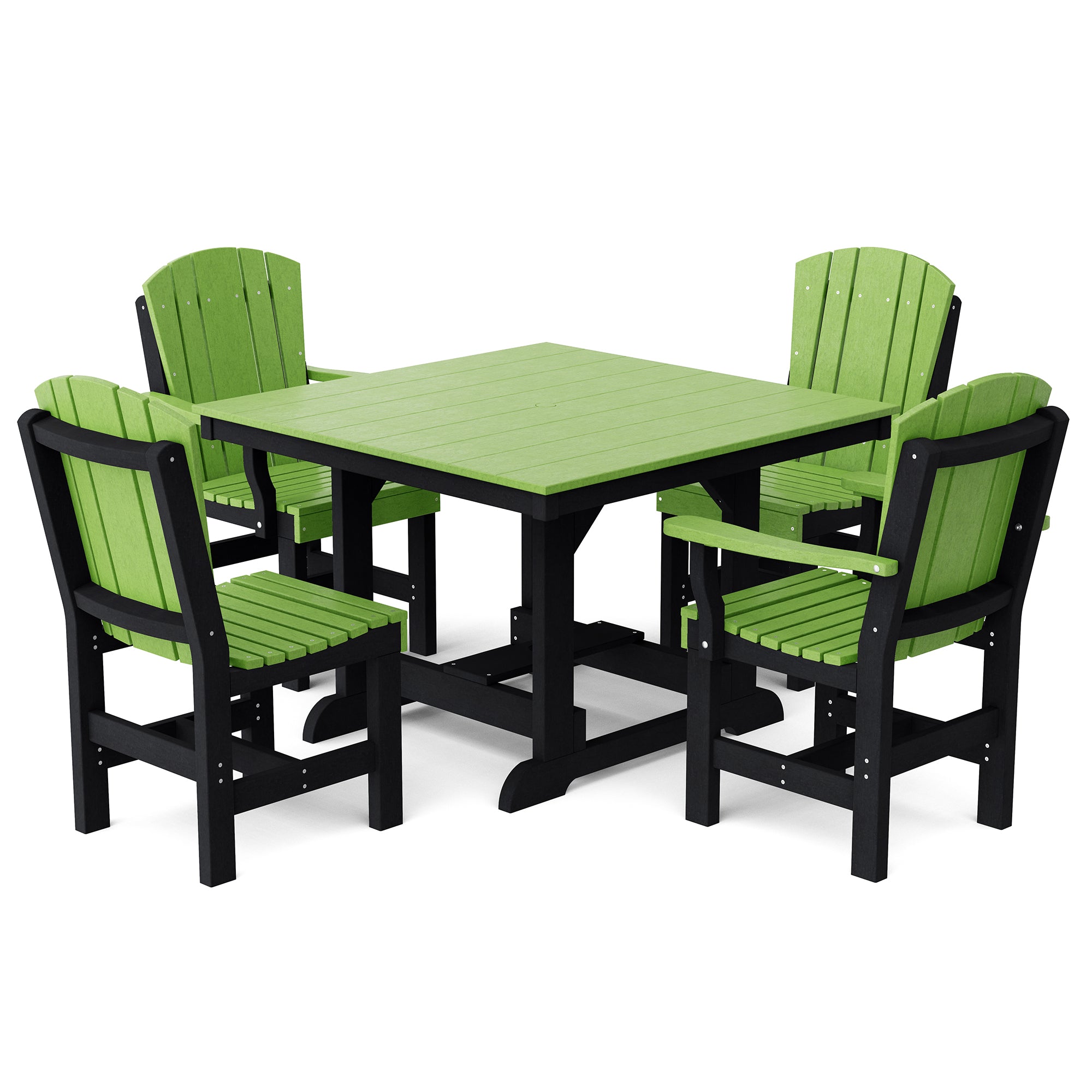 Heritage 5-Piece 44x44 Inch Square Outdoor Dining Set with Cushions - Perfect for Patio, Garden, and Backyard Entertaining