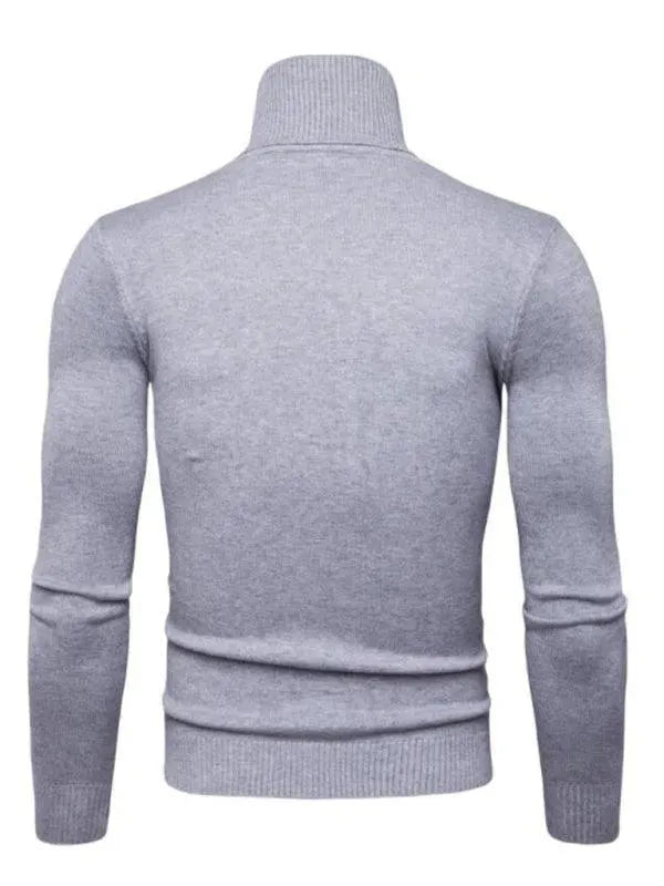 Men's Wool Knit Turtleneck Sweater - Thick Warm Winter Pullover for Casual Wear & Outdoor Activities